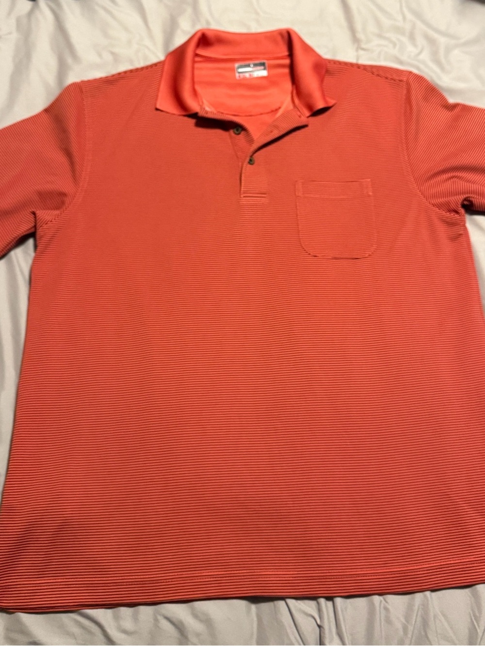 Grand Slam Men's Coral-Red Short Sleeve Polo with Chest Pocket